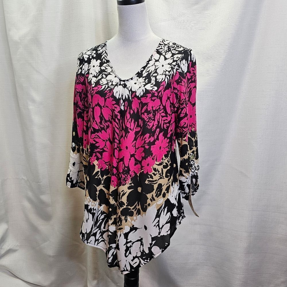 Ruby Rd. Asymmetrical Popover Blouse Size Small - Picture 2 of 9